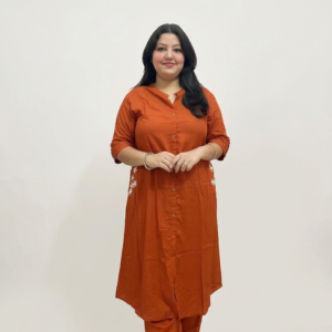 Rustic Co-Ord Set With Embroidered Pockets