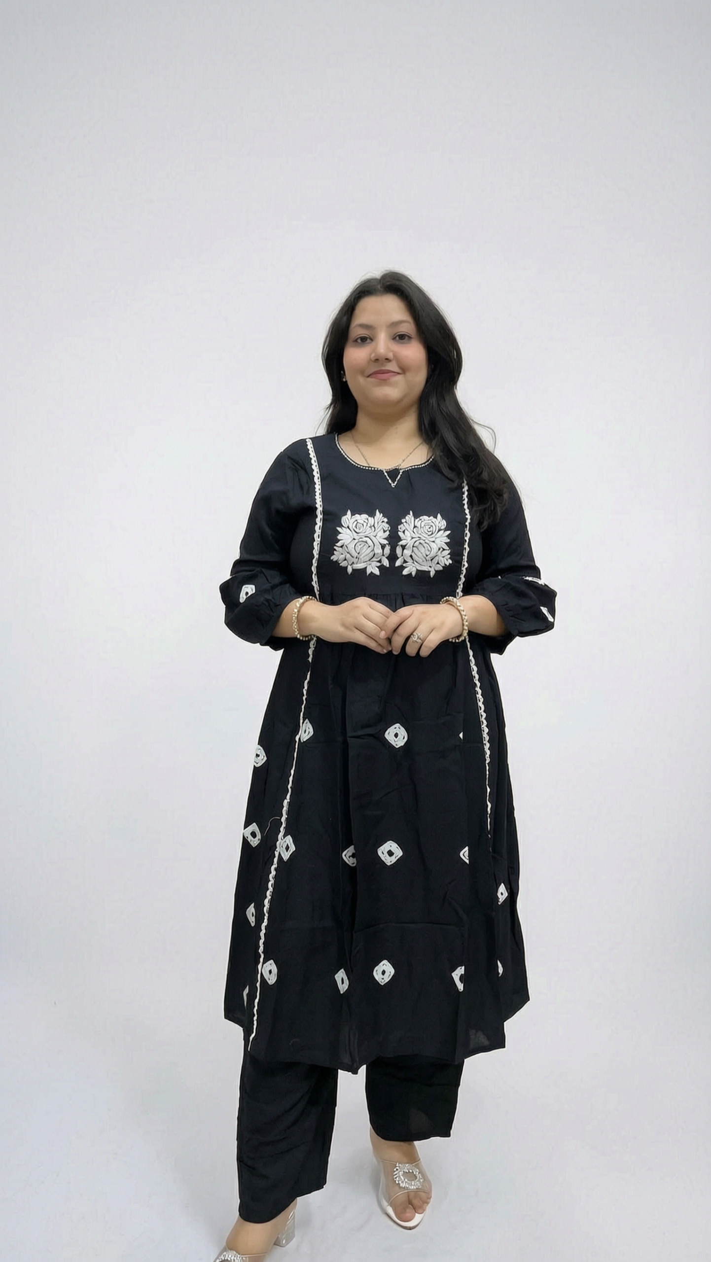Elegant Black Embroidered Suit